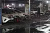 Vehicles parked in the garage of an apartment complex in Incheon where Mercedes-Benz's EQE EV exploded are blackened on Aug.8. [NEWS1]