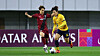 Gwangju FC midfielder Park Tae-jun, right, in action during the opening match of the knockout stage of the Asian Football Confederation (AFC) Champions League Elite against Vissel Kobe on March 5 in Kobe, Japan. [AFC]