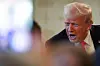U.S. President Donald Trump speaks during a prayer service and dinner ahead of Easter Sunday at the White House in Washington on April 16. [REUTERS/YONHAP]