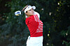Joo Soo-bin hits her tee shot on the fifth hole during the second round of the CPKC Women's Open 2025 at Mississauga Golf and Country Club in Mississauga, Canada, on Aug. 22. [GETTY IMAGES/YONHAP]