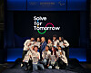 Participants in Samsung Electronics's Solve for Tomorrow program pose for a photo during an event in Milan on Feb. 8.  [YONHAP]