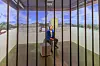 A person behind prison bars made of flexible material at Papillon Zip [JANGHEUNG COUNTY OFFICE]