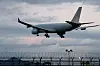 A military aircraft KC-330 is landing at Gimhae International Airport on Nov. 11, 2021, with 2,700 liters of urea water solutions. [KOREA JOONGANG DAILY]