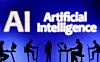 Figurines with computers and smartphones are seen in front of the words ″Artificial Intelligence″ in this file photo from Feb. 19, 2024. [REUTERS/YONHAP]