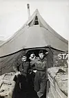 Victor Swift, who served from April 1953 to June 1954 as a corporal in the Royal Electrical and Mechanical Engineers Corps, far right, in this photo taken just south of the Pintail Bridge over the Imjin River in 1953. [VICTOR SWIFT]