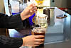 A plastic straw is provided at a cafe in Seoul in January 2022. [YONHAP]