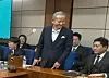 Former Minister of Interior and Safety Lee Sang-min, center, stands at the Seoul Central District Court in Seocho District, southern Seoul, on Feb. 12. [NEWS1]