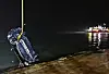 The Coast Guard salvages a vehicle carrying a family that plunged into the sea near Jindo Port in Imhoe-myeon in Jindo, South Jeolla, on June 2. [MOKPO COAST GUARD]