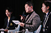 Conservative People Power Party Rep. Kim Jae-sub, center, speaks during a meeting. [YONHAP]