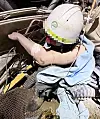 Authorities pull out an excavator driver on April 13 from a tunnel that collapsed in Gwangmyeong, Gyeonggi, on April 11 afternoon. [GYEONGGI FIRE SERVICES]