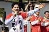 People Power Party presidential candidate Kim Moon-soo gives a speech in Miryang, South Gyeongsang, on May 14. [JOINT PRESS CORPS]