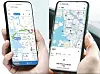 A comparison between the Naver Map app, left, and Google Maps, shows that, unlike Naver, the Google app in Korea does not support driving directions. [SCREEN CAPTURES]
