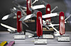 Swiss army knives of manufacturer Victorinox are on display in Bern, Switzerland, on Aug. 8. [EPA/YONHAP]