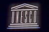 This photograph shows the logo of Unesco at its headquarters in Paris on Nov. 12, 2021. [AFP/YONHAP]