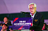 World Taekwondo President Choue Chung-won speaks at an event in Chuncheon, Gangwon, on July 8. [YONHAP]