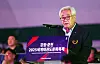 World Taekwondo President Choue Chung-won speaks at an event in Chuncheon, Gangwon, on July 8. [YONHAP]