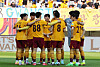 Gwangju FC huddle before the K League 1 match against Gangwon FC at Gwangju World Cup Stadium in Gwangju on May 25. [YONHAP]