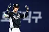 Kim Hye-seong celebrates duringa MLB Seoul Series exhibiton game between the Korean national team and Los Angeles Dodgers at Gocheok Sky Dome in western Seoul on March 18, 2024. [YONHAP]