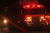 A Los Angeles Fire Department truck leaves after a tunnel collapse in Los Angeles on July 9. [AP/YONHAP]