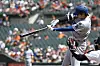 Los Angeles Dodgers' Shohei Ohtani hits a home run off Baltimore Orioles pitcher Tomoyuki Sugano during the first inning of a baseball game on Sept. 7 in Baltimore. [AP/YONHAP]