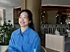 Writer and illustrator Hanna Cha poses for photos after an interview with the Korea JoongAng Daily at Signiel Busan on Friday. [LEE JIAN]