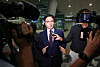 Trade Minister Yeo Han-koo speaks to reporters upon arriving at Terminal 2 of Incheon International Airport on Sept. 19. [YONHAP]