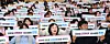 Participants at a launching ceremony for a local community task force to combat loneliness hold up slogans at Incheon City Hall in Incheon on Dec. 11. [YONHAP]
