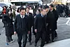 Jung Chung-rae, chair of the National Assembly Legislation and Judiciary Committee, left, and Kim Isu, a former Constitutional Court justice and co-lead counsel for the National Assembly attends the first preparatory hearing for President Yoon Suk Yeol's impeachment trial at the Constitutional Court in Jongno District, central Seoul, on Dec. 27. [NEWS1]