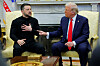 U.S. President Donald Trump, right, has a heated discussion with Ukrainian President Volodymyr Zelensky in the Oval Office at the White House in Washington on Feb. 28. [REUTERS/YONHAP]