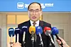 National Security Adviser Wi Sung-lac answers questions from reporters before leaving to the United States on July 6 at the Incheon International Airport. [NEWS1]