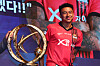 FC Seoul midfielder Jesse Lingard poses with the K League trophy during a media day event at Nuritkum Square in western Seoul on Oct. 16, 2024. [YONHAP]