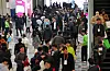 Semicon Korea 2025 event brims with participants at Coex in southern Seoul on Wednesday. [YONHAP]