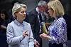 European Commission President Ursula von der Leyen, left, and European Commission Vice-President and High Representative of the European Union for Foreign Affairs and Security Policy, Kaja Kallas attend the EU conference on Syria in Brussels, Belgium, on March 17. [EPA/YONHAP]