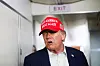 U.S. President Donald Trump speaks to members of the media on board Air Force One on the way to New Jersey, U.S., July 4, 2025. [REUTERS/YONHAP]