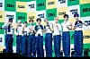Boy band ZeroBaseOne poses for photos during a showcase held on Aug. 26 in central Seoul for its fourth EP ″Cinema Paradise.″ [DANIELA GONZALEZ PEREZ]