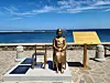A statue of a girl symbolizing the victims of Japanese wartime sexual slavery, euphemistically called ″comfort women,″ is revealed in Stintino, Italy, for the first time on June 23, 2024, in a photo provided by the Korean Council for Justice and Remembrance for the Issues of Military Sexual Slavery. [YONHAP]