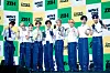 Boy band ZeroBaseOne poses for photos during a showcase held on Aug. 26 in central Seoul for its fourth EP ″Cinema Paradise.″ [DANIELA GONZALEZ PEREZ]