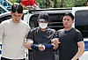 A man accused of killing a Chinese woman at an officetel parking lot in Yongin, Gyeonggi, on Aug. 21 is brought to the Yongin Seobu Police Station on Aug. 22 after being arrested at Hongcheon County, Gangwon, the same day. [NEWS1]
