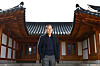 Cho Chung-il, the CEO of Kona I, poses at the largest hanok (traditional Korean house) hotel, The Hanok Heritage House, in Yeongwol County, Gangwon. [KIM JONG-HO]