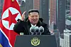 North Korean leader Kim Jong-un is seen in a photo which was taken in a construction commencement ceremony in Pyongyang this month. [YONHAP]