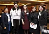 From left, Commercial Attaché of the Embassy of Cambodia Nuon Phanith, Counsellor of the Embassy of Portugal Joana Barros, Counsellor of the Embassy of Turkiye Ozlem Untez and Counsellor of the Embassy of Vietnam Do Thi Bich Ngoc pose for a photo during the 2025 Korea Economic Forum at Lotte Hotel Seoul in Jung District, central Seoul, on March 20. [PARK SANG-MOON]