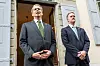 U.S. Secretary of the Treasury Scott Bessent and U.S. Trade Representative Jamieson Greer address the media after trade talks with China in Geneva, Switzerland, May 11, 2025. [REUTERS/YONHAP]