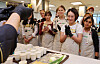 Participants watch a demonstration on how to make gimbap (seaweed rice rolls) during an annual Korean food cooking class hosted by Songpa District held at a studio in southern Seoul on Oct. 15. [NEWS1]