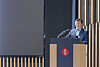 Lotte Chairman Shin Dong-bin delivers a message on the group’s management policy and the role and leadership of CEOs during the 2025 second-half VCM at Lotte's human resources development center in Osan, Gyeonggi, during a two-day meeting that began on July 16. [LOTTE]