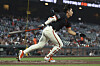 San Francisco Giants' Lee Jung-hoo runs toward first base on a groundout during the third inning of a spring training baseball game against the Detroit Tigers in San Francisco on March 24. [AP/YONHAP]