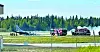 A Korean KF-16 fighter jet remains on the runway at Eielson Air Force Base in Alaska after sustaining damage during takeoff on June 11 in this photo uploaded to Facebook. [SCREEN CAPTURE]