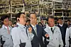 Acting President and Prime Minister Han Duck-soo visits the Kia AutoLand Gwangju plant on April 15. [YONHAP]