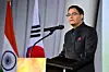 Indian Ambassador to Korea Amit Kumar speaks during a celebration for his nation's Republic Day in southern Seoul on Jan. 23. [EMBASSY OF INDIA]