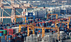 Export-bound containers are stacked at Pyeongtaek Port in Gyeonggi on Jan. 13. [NEWS1]