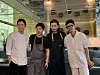 From left, chefs Kim Jeong-ho, Kim Ho-young, Jeong Sang and Yim Jung-sik collaborate for a nine-course menu at Jungsik Seoul in Gangnam District, southern Seoul. [LEE JIAN]